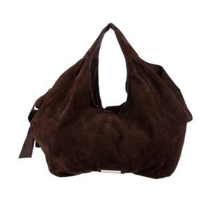 Valentino Chocolate Suede Hobo with bow detail